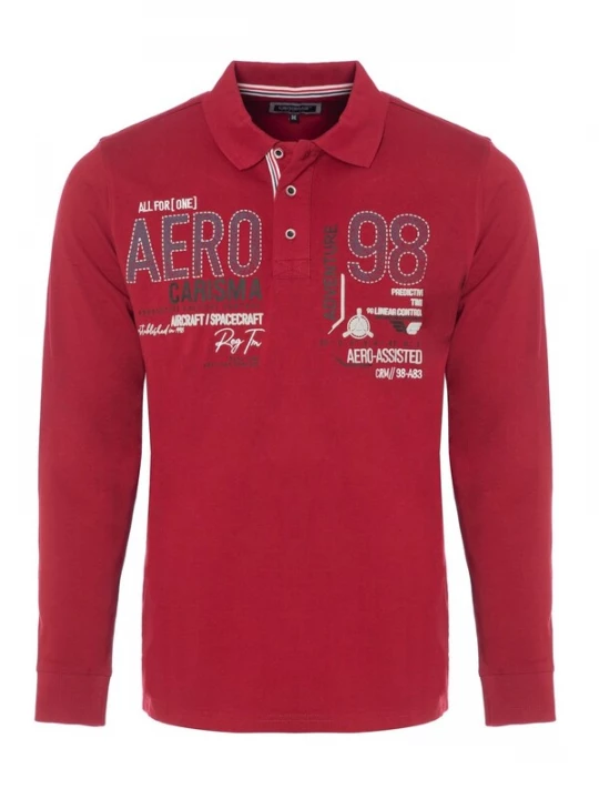 Foto van product CARISMA Shirt smoky blue / robijnrood / zwart / wit