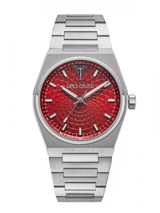 Foto van product Carlo Colucci Analoog horloge 'CC600' rood / zilver