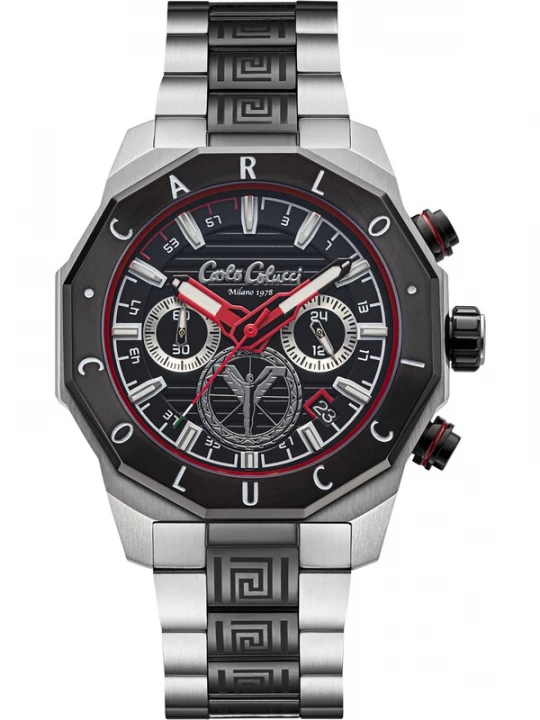 Foto van product Carlo Colucci Analoog horloge ' Donola ' bloedrood / zwart / zilver
