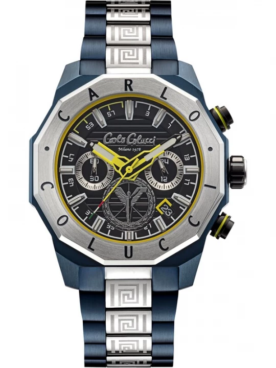 Foto van product Carlo Colucci Analoog horloge 'Dorgnach' blauw / zilver