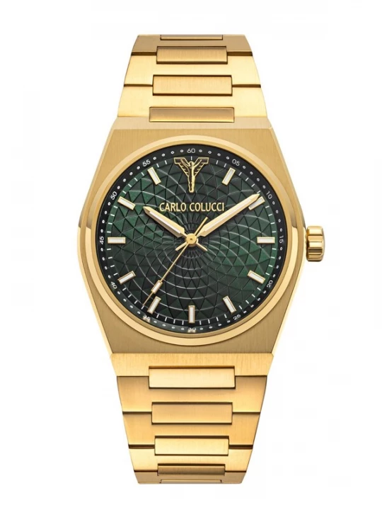Foto van product Carlo Colucci Analoog horloge goud / spar / zwart