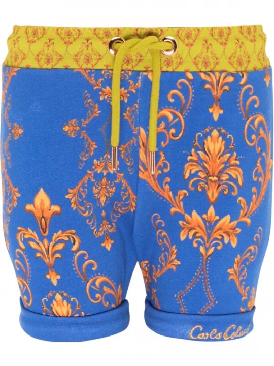Foto van product Carlo Colucci Broek 'Cogliati' blauw / bruin / riet / oranje