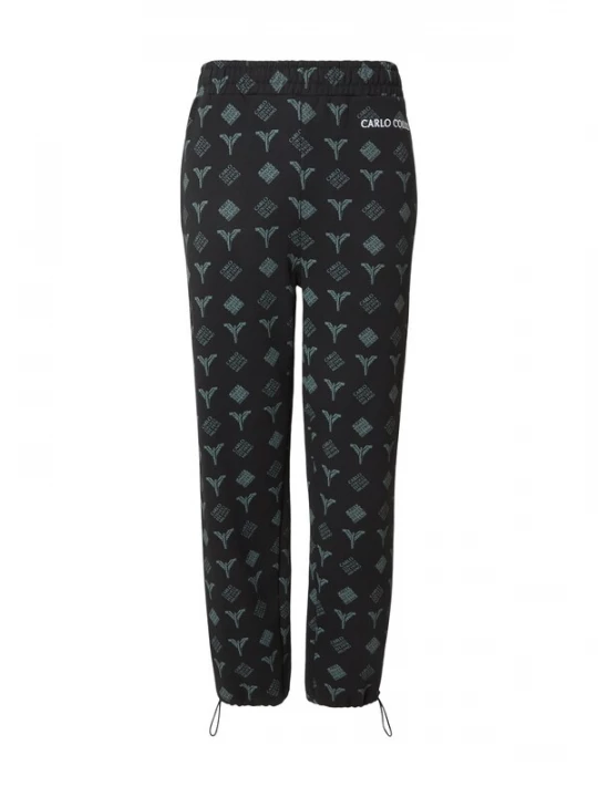 Foto van product Carlo Colucci Broek 'Fadin' jade groen / zwart / wit