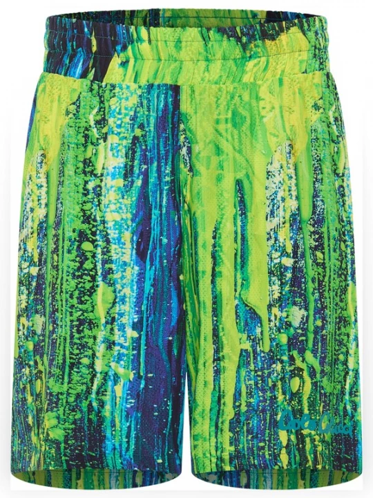 Foto van product Carlo Colucci Broek 'Favretto' lichtblauw / petrol / neongroen / zwart