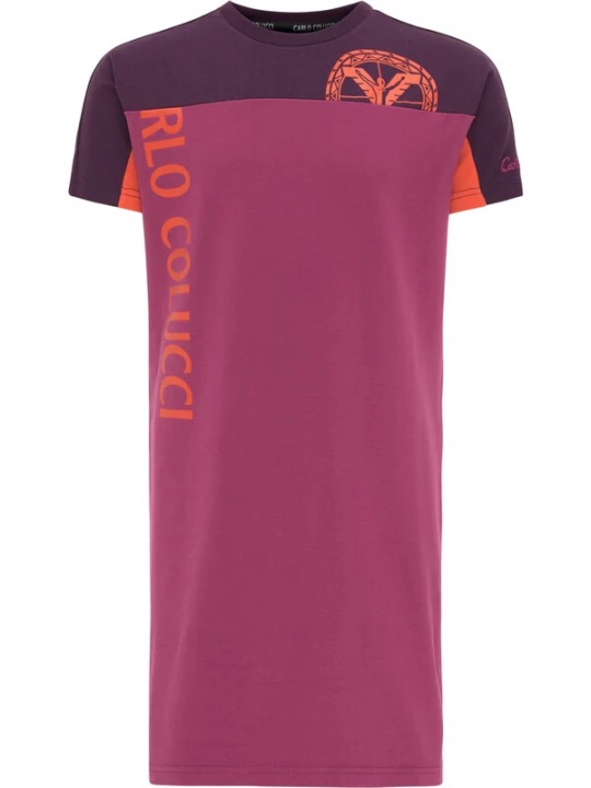 Foto van product Carlo Colucci Jurk 'Canton' pruim / oranje / roodviolet