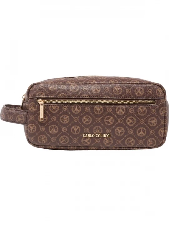 Foto van product Carlo Colucci Make up tas bruin / lichtbruin / goud