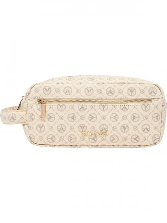 Foto van product Carlo Colucci Make up tas crème / antraciet