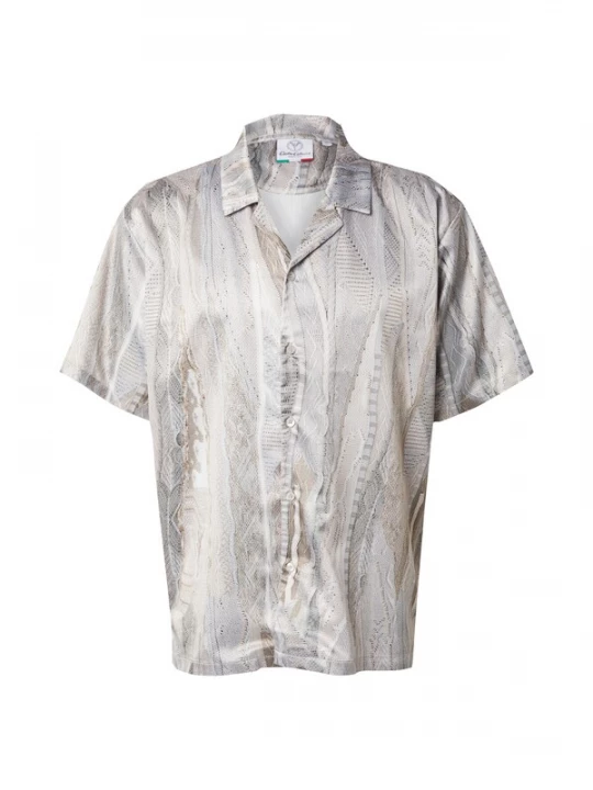 Foto van product Carlo Colucci Overhemd beige / donkerbeige / grijs