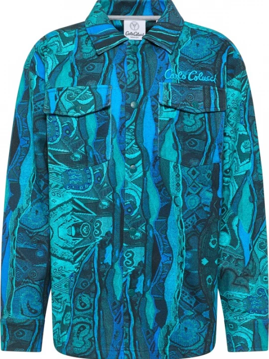 Foto van product Carlo Colucci Overhemd 'Esposti' turquoise / azuur / cyaan blauw / neonblauw