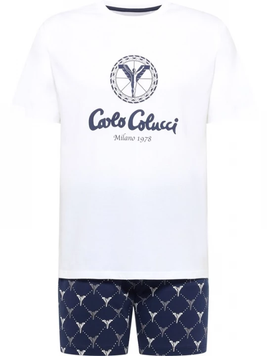 Foto van product Carlo Colucci Pyjama kort ' Ferrazzin ' navy / wit