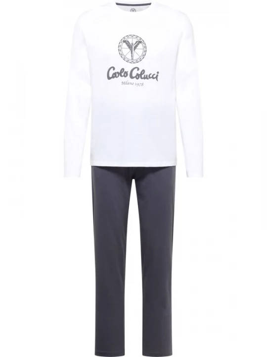 Foto van product Carlo Colucci Pyjama lang ' Ferretti ' grijs / wit