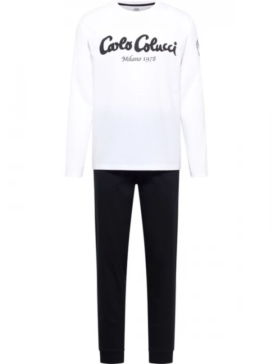 Foto van product Carlo Colucci Pyjama lang 'Ferretto' zwart / wit