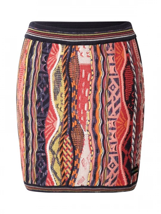 Foto van product Carlo Colucci Rok 'Cuya' navy / geel / oudroze / rood