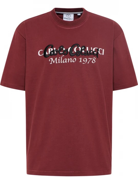 Foto van product Carlo Colucci Shirt bordeaux / zwart / wit