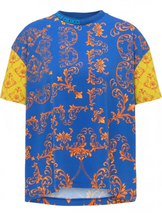 Foto van product Carlo Colucci Shirt 'Ciresa' blauw / geel / oranje