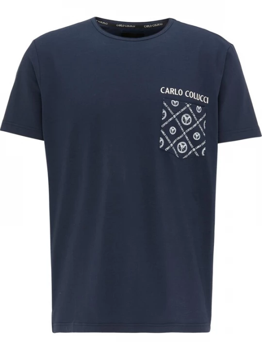 Foto van product Carlo Colucci Shirt 'Colatuzzo' navy / wit