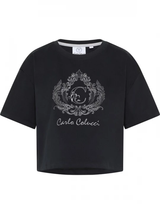 Foto van product Carlo Colucci Shirt 'Daz' grijs gemêleerd / zwart