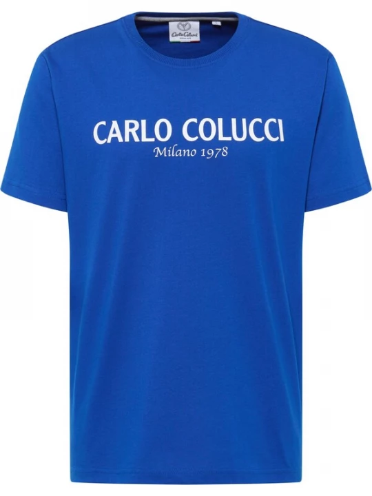 Foto van product Carlo Colucci Shirt 'di Comun' donkerblauw / wit
