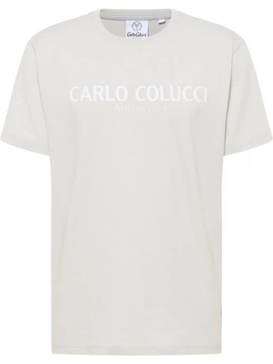 Foto van product Carlo Colucci Shirt 'di Comun' grijs / wit