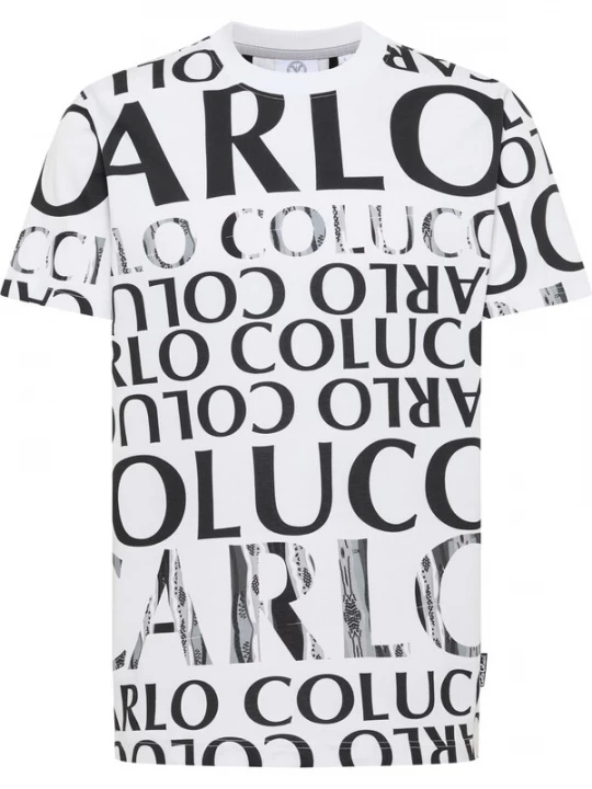 Foto van product Carlo Colucci Shirt 'Dindo' donkergrijs / zwart / wit