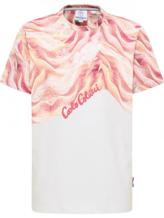 Foto van product Carlo Colucci Shirt 'Donquerque' zalm roze / lichtoranje / wit