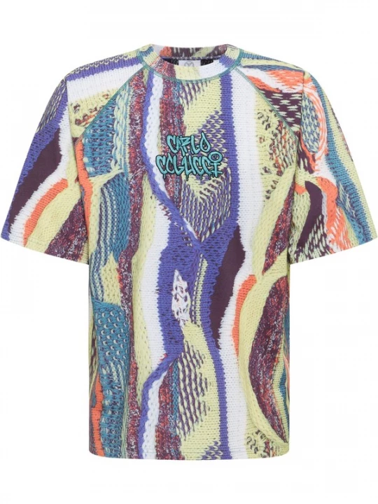 Foto van product Carlo Colucci Shirt 'Ettori' aqua / geel / oranje / wit