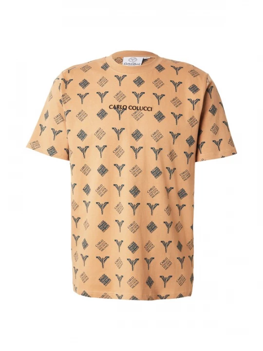 Foto van product Carlo Colucci Shirt 'Falchi' camel / marine / zwart