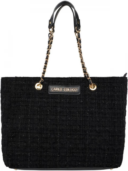Foto van product Carlo Colucci Shopper 'Fallucca' zwart / zwart gemêleerd