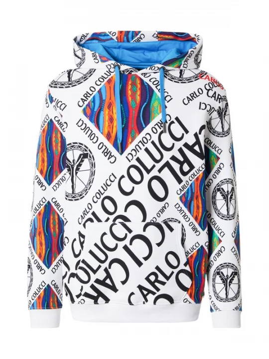 Foto van product Carlo Colucci Sweatshirt azuur / oranje / zwart / wit