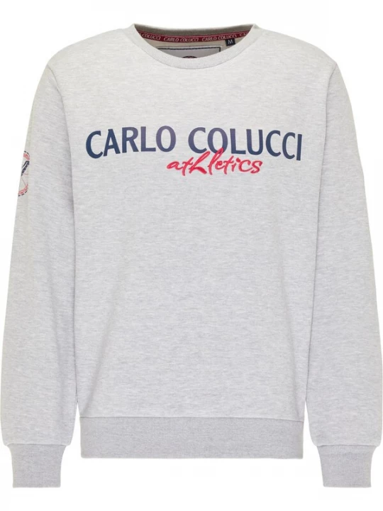Foto van product Carlo Colucci Sweatshirt 'Contini' navy / grijs gemêleerd / rood