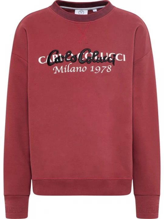 Foto van product Carlo Colucci Sweatshirt ' De Tomas ' bordeaux / zwart / wit