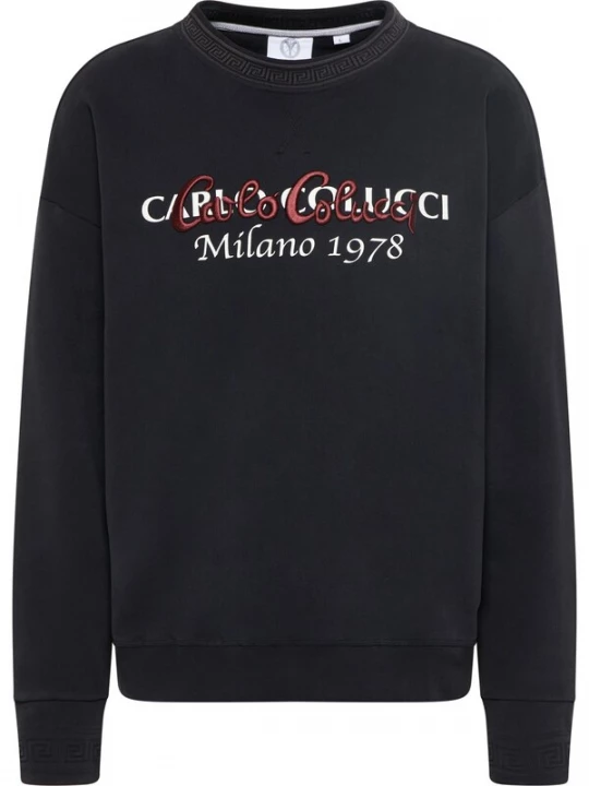 Foto van product Carlo Colucci Sweatshirt ' De Tomas ' bordeaux / zwart / wit