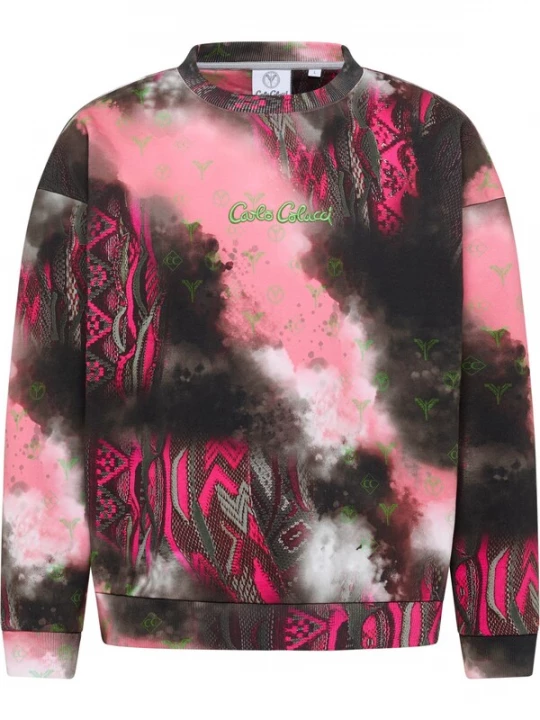 Foto van product Carlo Colucci Sweatshirt 'Diop' groen / pink / zwart / wit
