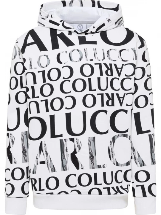 Foto van product Carlo Colucci Sweatshirt 'Dipauli' grijs / lichtgrijs / zwart / wit