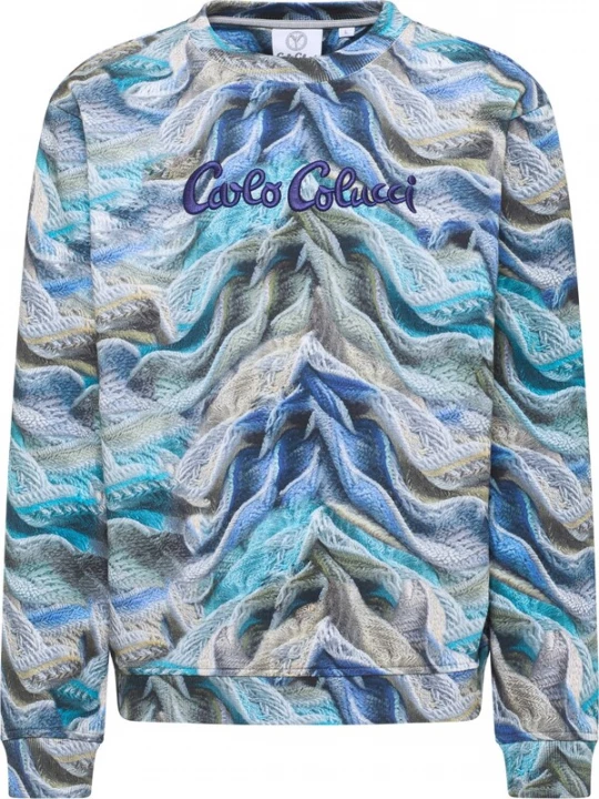 Foto van product Carlo Colucci Sweatshirt 'Dotti' blauw / turquoise / pastelblauw / greige