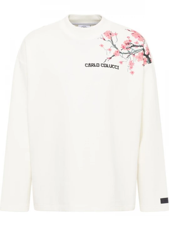 Foto van product Carlo Colucci Sweatshirt 'Dragogna' oudroze / zwart / wit