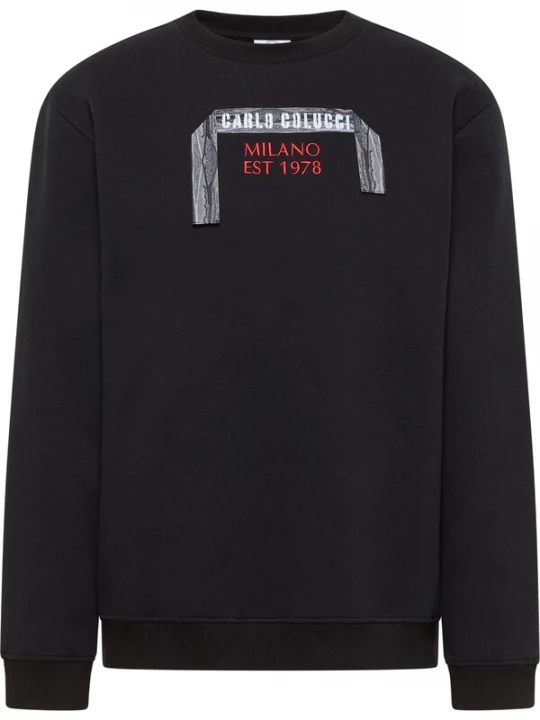 Foto van product Carlo Colucci Sweatshirt 'Erba' grijs / rood / zwart / wit