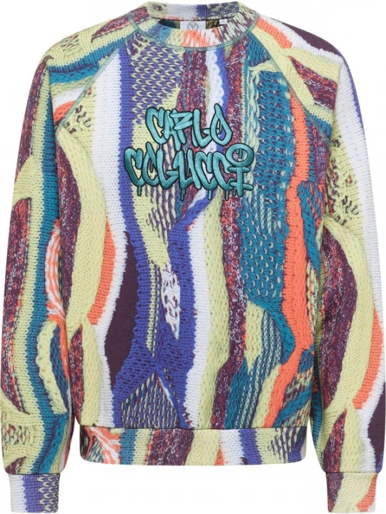 Foto van product Carlo Colucci Sweatshirt 'Ettorelli' blauw / aqua / geel / oranje