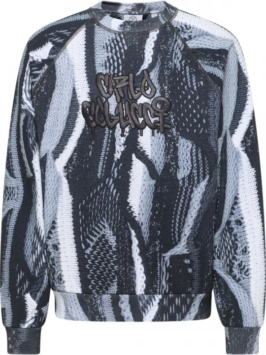 Foto van product Carlo Colucci Sweatshirt 'Ettorelli' lichtgrijs / zwart / wit