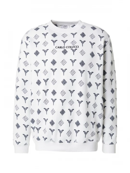 Foto van product Carlo Colucci Sweatshirt 'Faistnauer' ultramarine blauw / wit