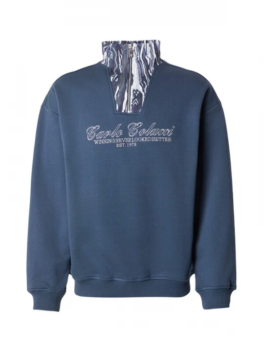 Foto van product Carlo Colucci Sweatshirt 'Favaro' navy / wit