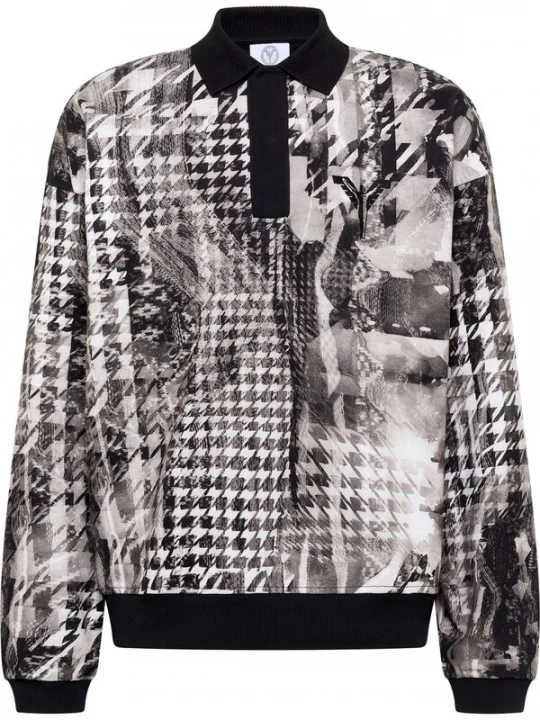 Foto van product Carlo Colucci Sweatshirt 'Felder' grijs / zwart / wit