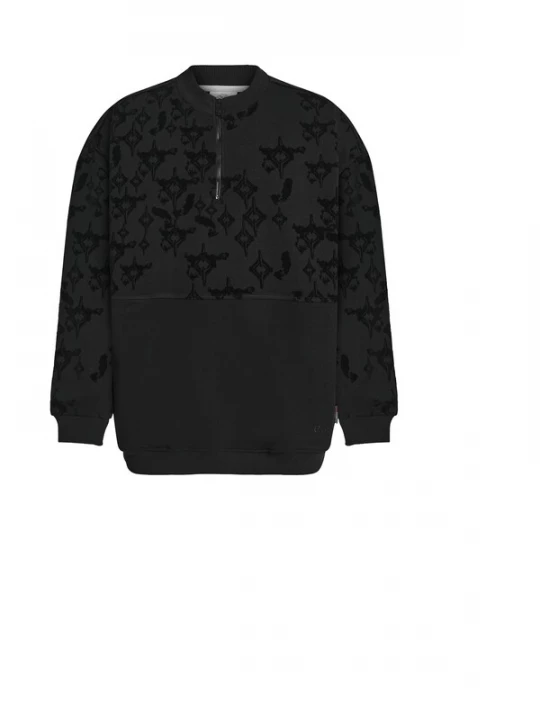 Foto van product Carlo Colucci Sweatshirt zwart / zwart gemêleerd