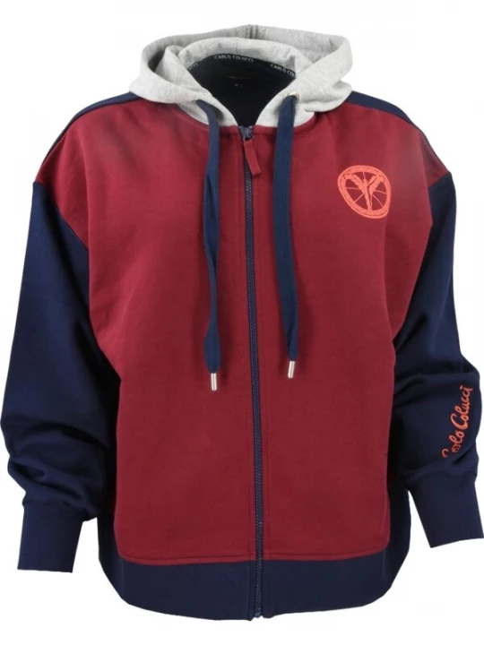 Foto van product Carlo Colucci Sweatvest 'Carla' navy / koraal / wit