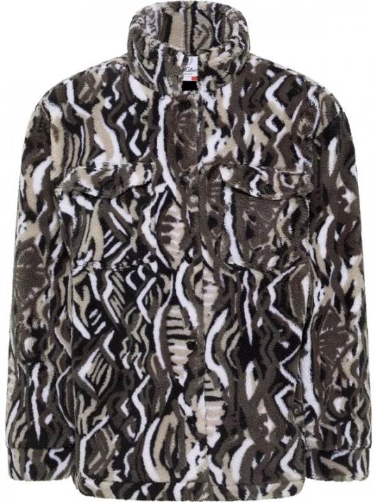 Foto van product Carlo Colucci Sweatvest 'Dirler' taupe / aardetinten / zwart / wit