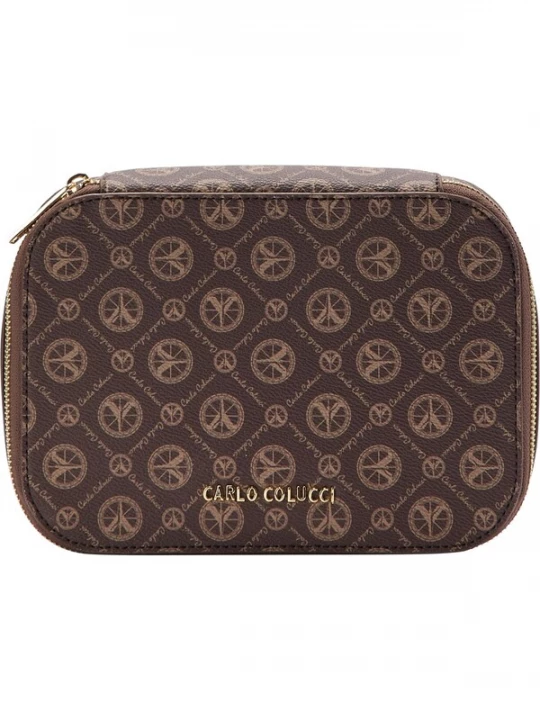 Foto van product Carlo Colucci Toilettas ' Cracogna ' bruin / goud