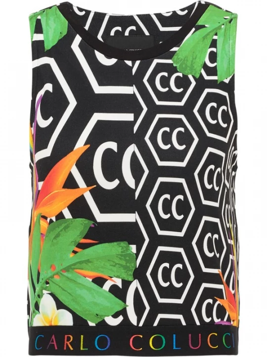 Foto van product Carlo Colucci Top 'Cipressa' gemengde kleuren / zwart