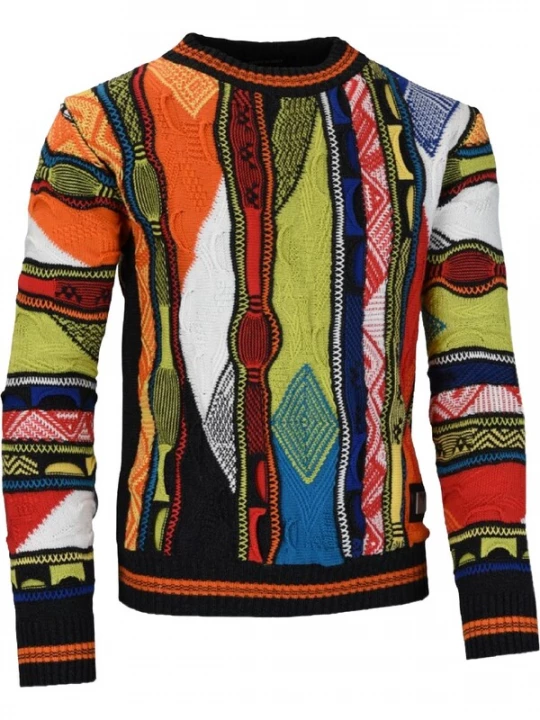 Foto van product Carlo Colucci Trui 'Cason' blauw / kiwi / oranje / zwart