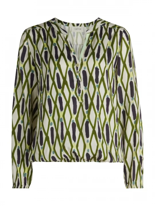 Foto van product Cartoon Blouse beige / navy / geel / olijfgroen