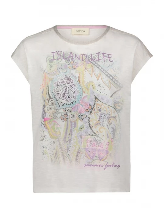 Foto van product Cartoon Shirt lichtblauw / pasteelgeel / lichtgrijs / rosa